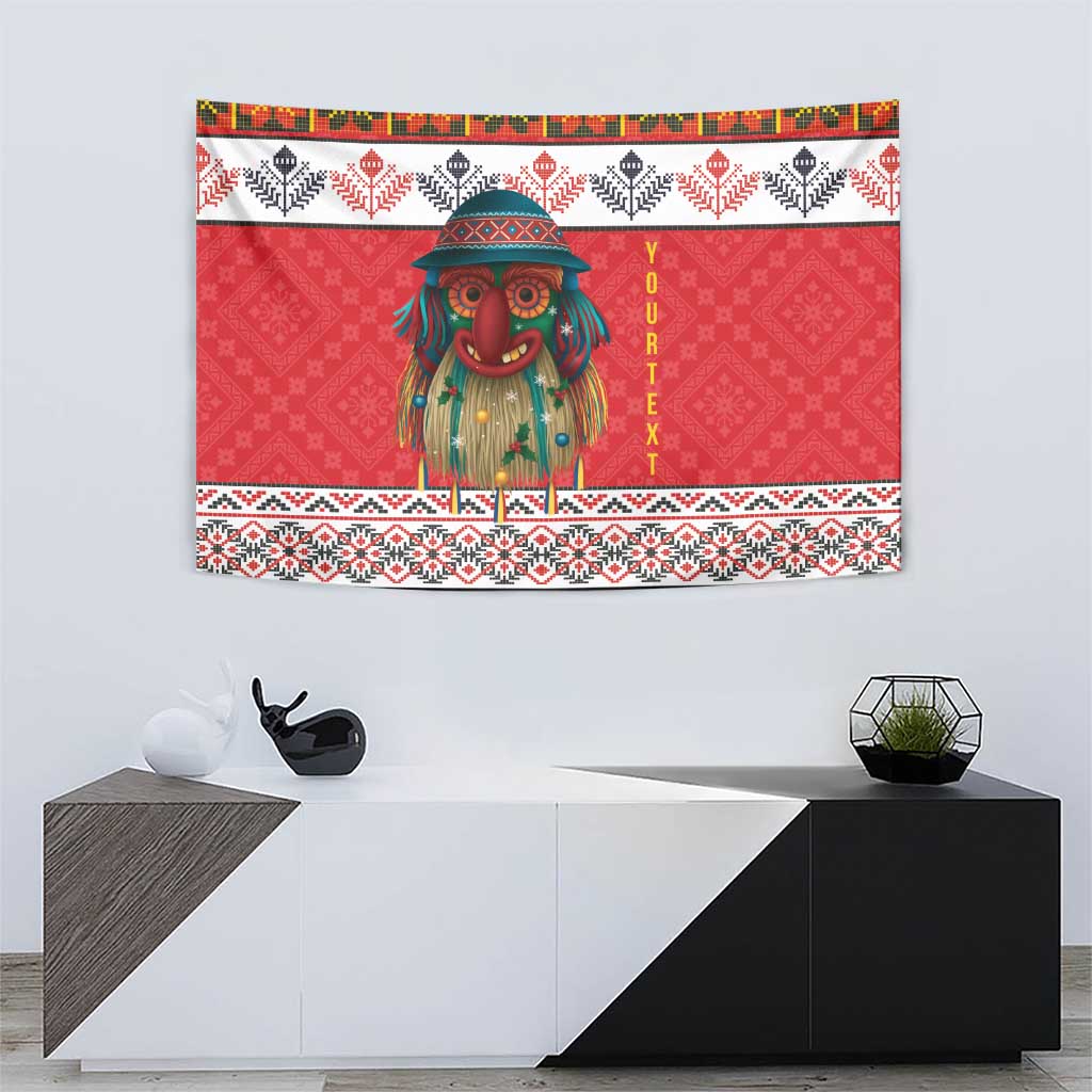 Personalized Romania Christmas Tapestry Romanian Folk Mask - Wonder Print Shop