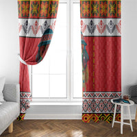 Personalized Romania Christmas Window Curtain Romanian Folk Mask - Wonder Print Shop