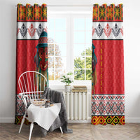 Personalized Romania Christmas Window Curtain Romanian Folk Mask - Wonder Print Shop