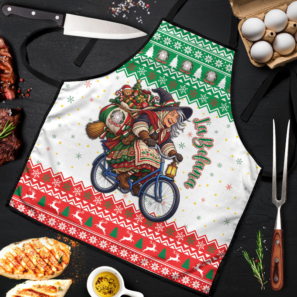 Italy Christmas Apron La Befana Riding Bicycle
