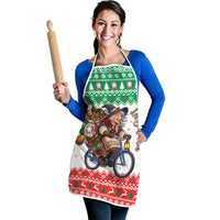 Italy Christmas Apron La Befana Riding Bicycle