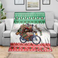 Italy Christmas Blanket La Befana Riding Bicycle
