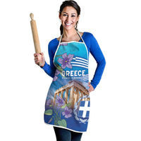 Greece Athens Apron Viola Odorata with Emblem Design - Wonder Print Shop