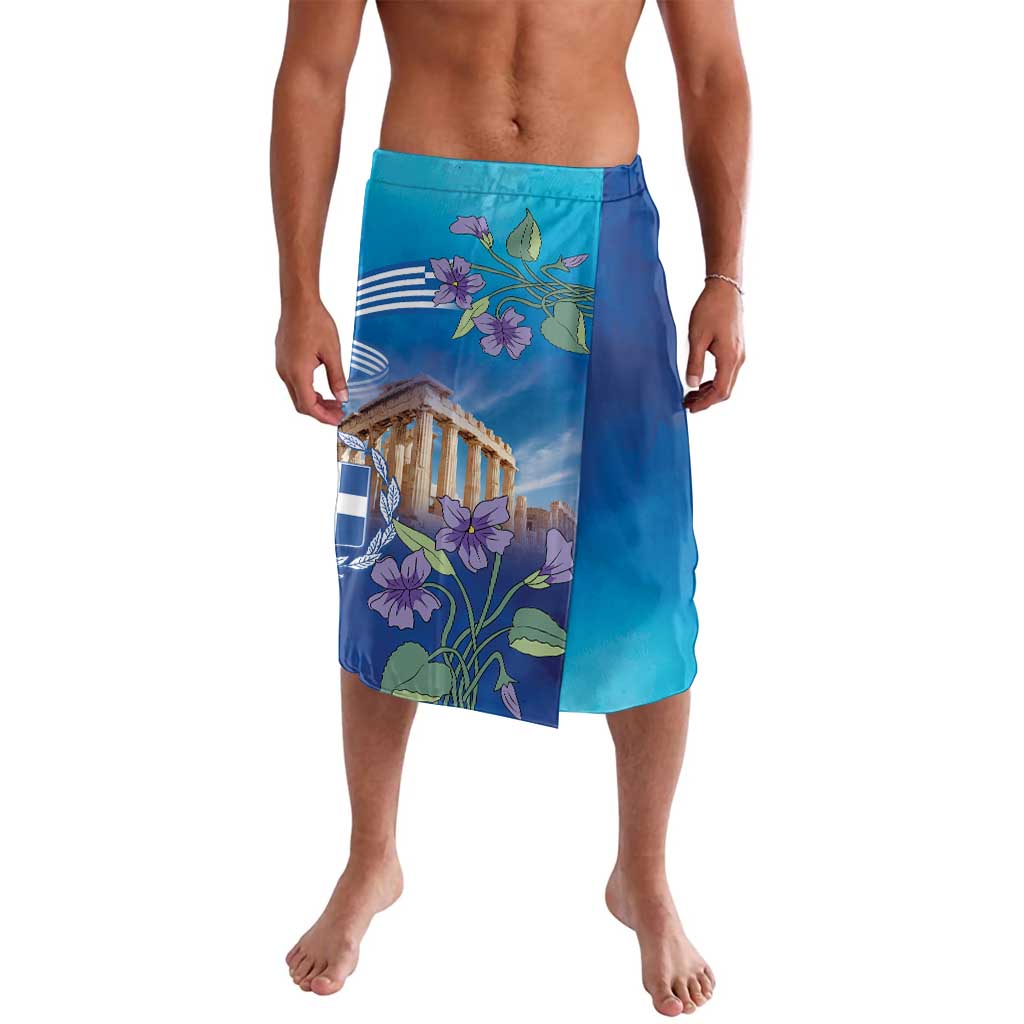 Greece Athens Lavalava Viola Odorata with Emblem Design - Wonder Print Shop