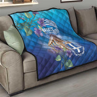 Greece Athens Quilt Viola Odorata with Emblem Design - Wonder Print Shop