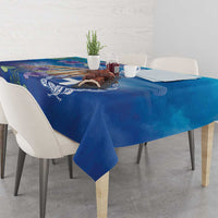 Greece Athens Tablecloth Viola Odorata with Emblem Design - Wonder Print Shop
