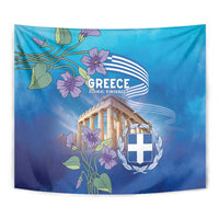Greece Athens Tapestry Viola Odorata with Emblem Design - Wonder Print Shop