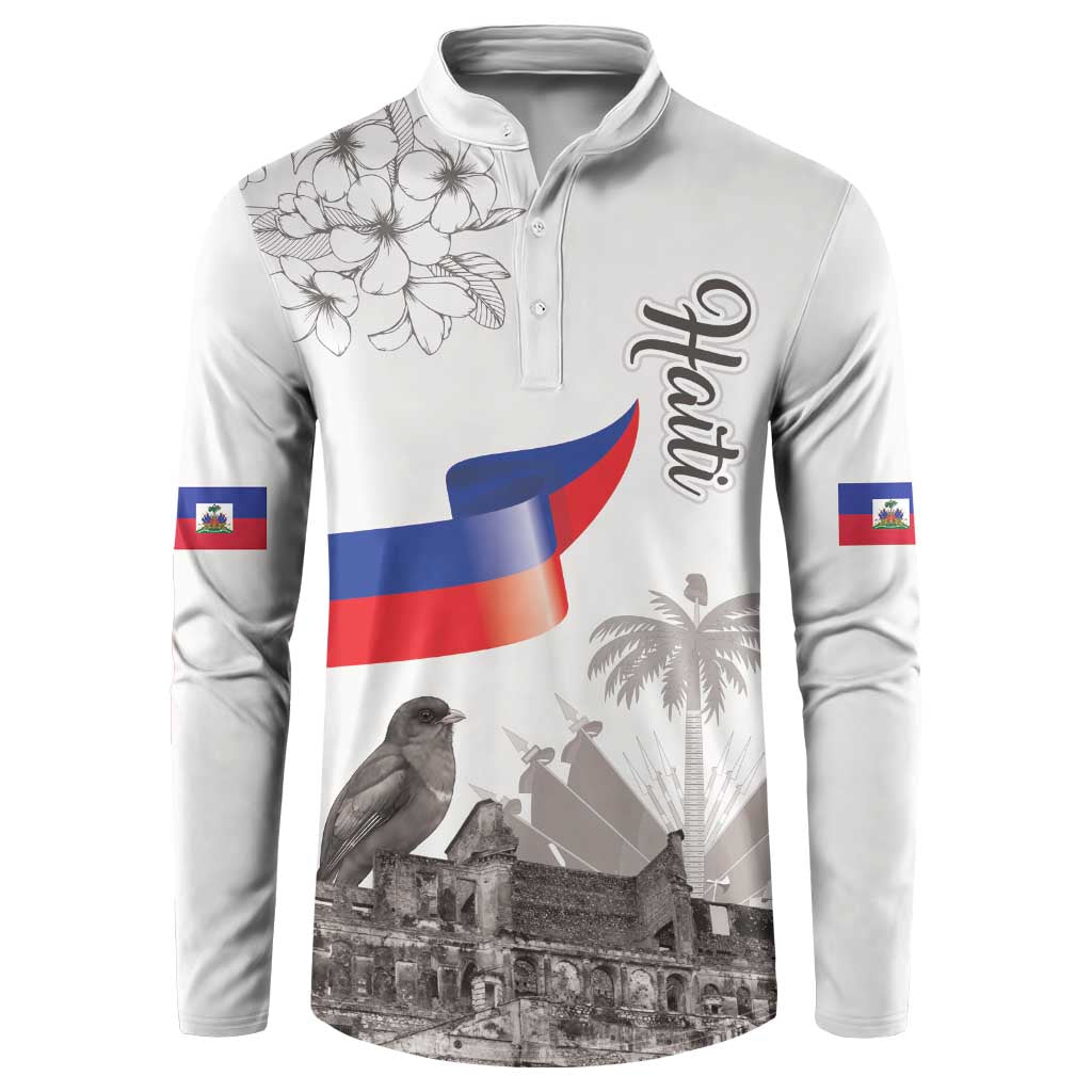 Haiti Citadelle Laferriere Button Sweatshirt Hispaniolan Trogon and Plumeria - Wonder Print Shop