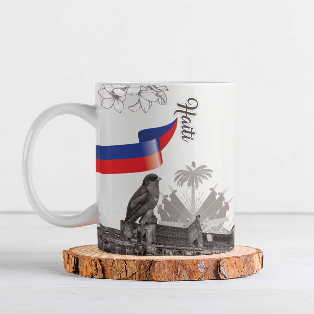 Haiti Citadelle Laferriere Ceramic Mug Hispaniolan Trogon and Plumeria - Wonder Print Shop