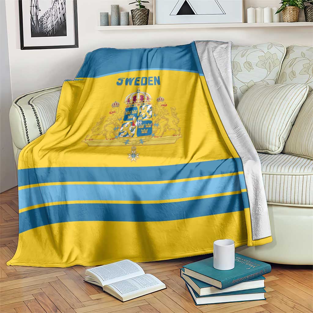 Sweden Ice Hockey Blanket Swedish Coat of Arms Design