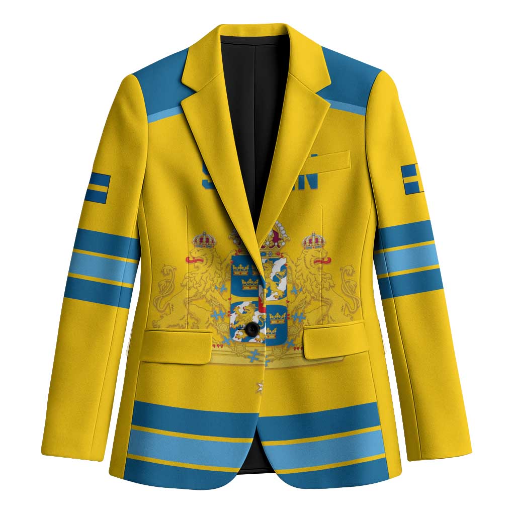Sweden Ice Hockey Custom Blazer Swedish Coat of Arms Design