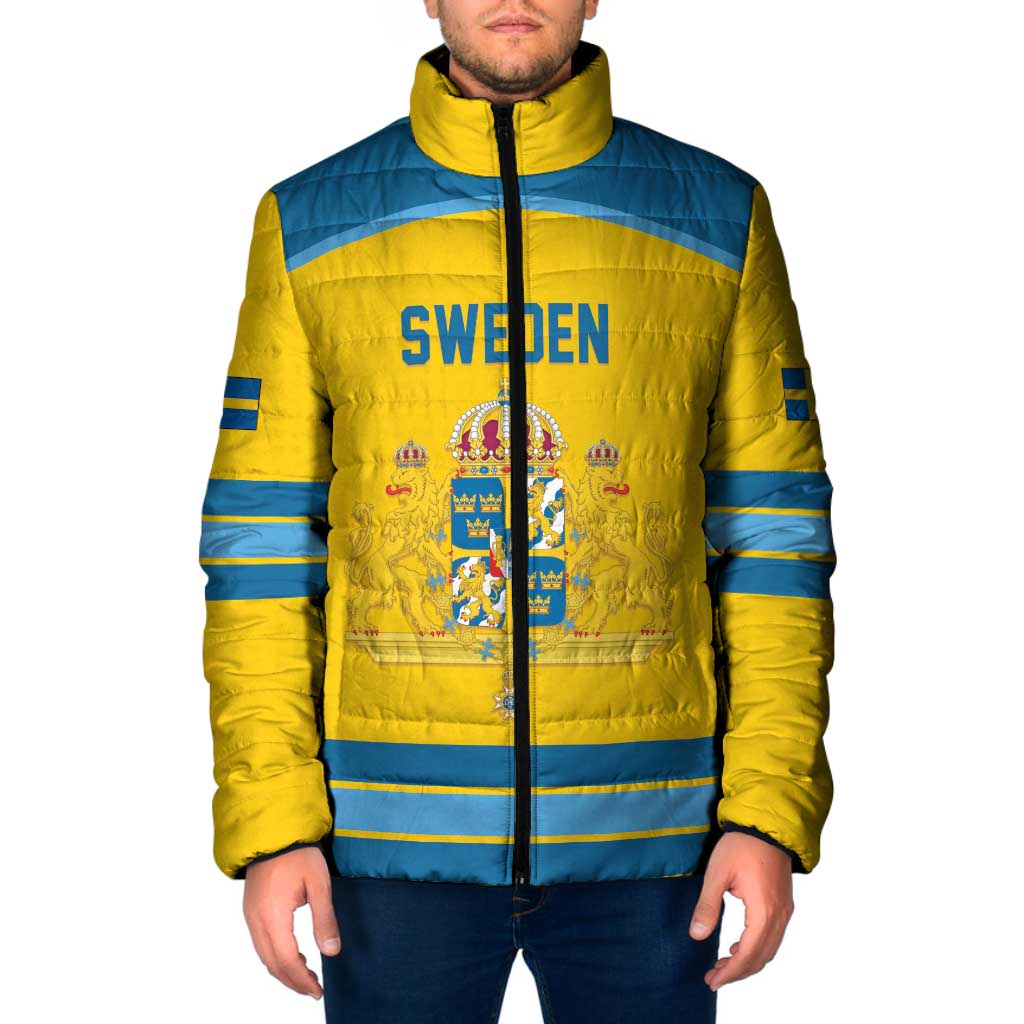 Sweden Ice Hockey Custom Padded Jacket Swedish Coat of Arms Design
