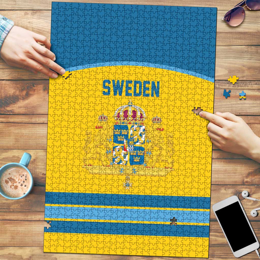 Sweden Ice Hockey Puzzle Swedish Coat of Arms Design