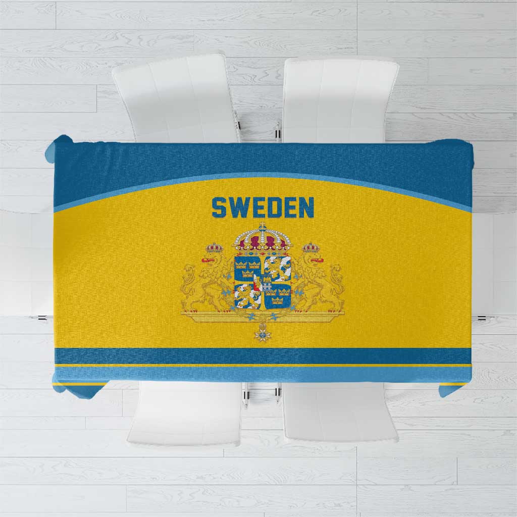 Sweden Ice Hockey Tablecloth Swedish Coat of Arms Design