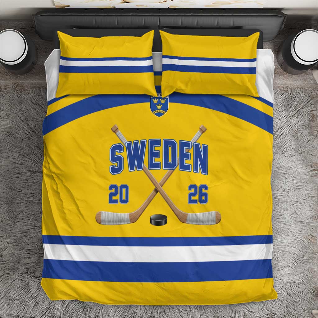 Sweden Ice Hockey Bedding Set Go Tre Kronor Champions