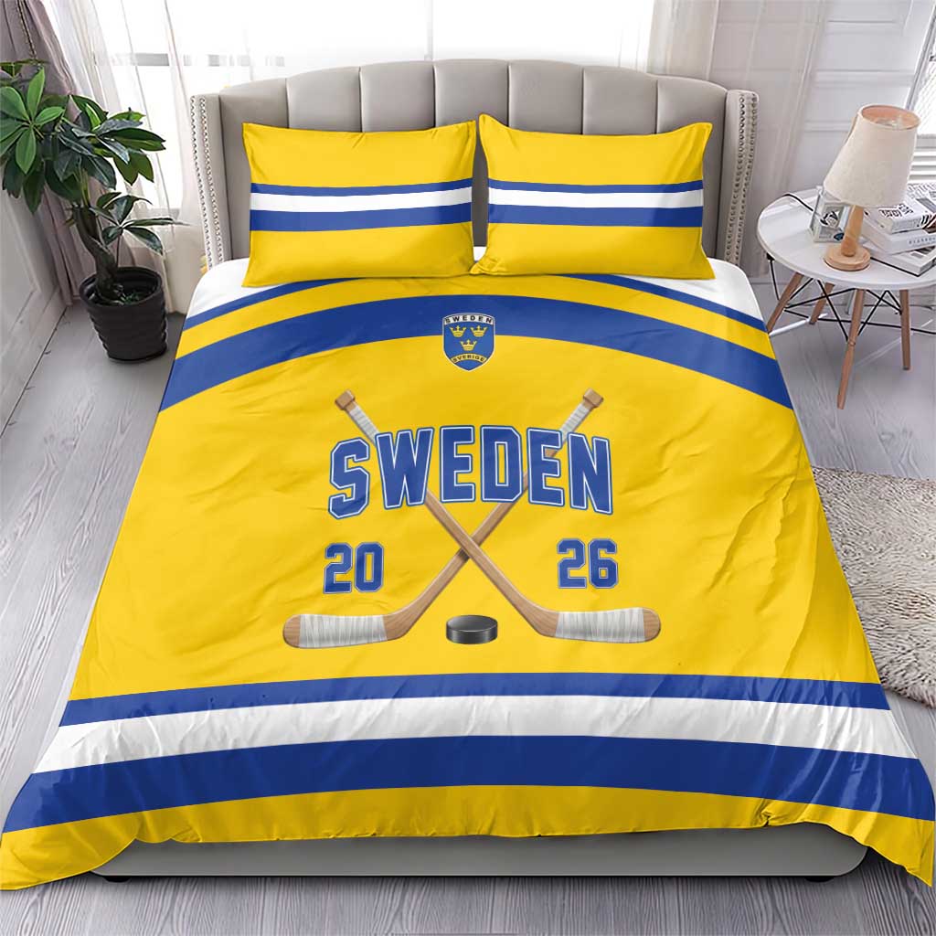 Sweden Ice Hockey Bedding Set Go Tre Kronor Champions