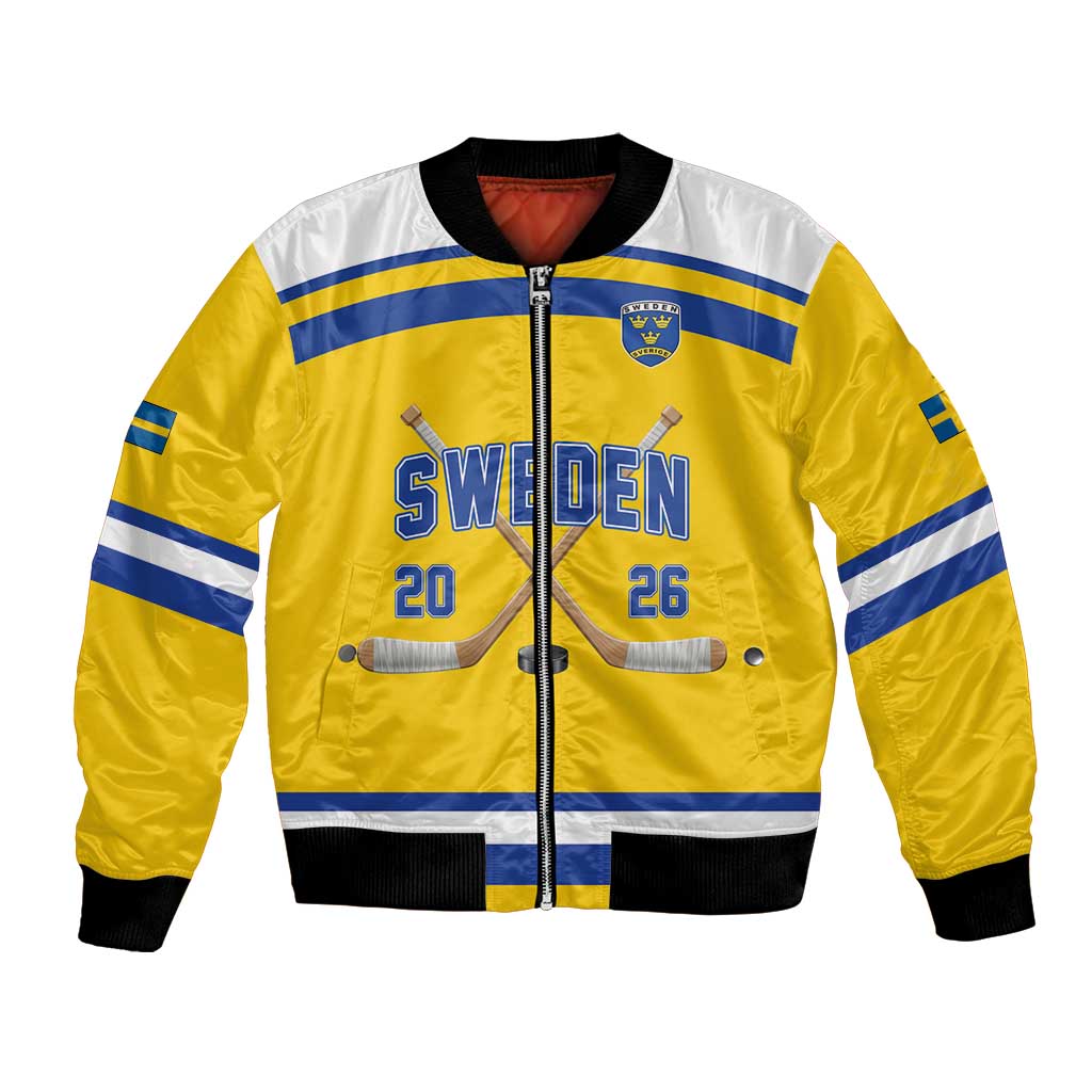 Sweden Ice Hockey Custom Bomber Jacket Go Tre Kronor Champions
