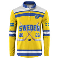 Sweden Ice Hockey Custom Button Sweatshirt Go Tre Kronor Champions