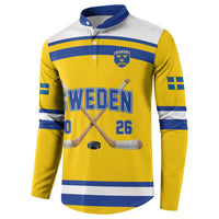 Sweden Ice Hockey Custom Button Sweatshirt Go Tre Kronor Champions