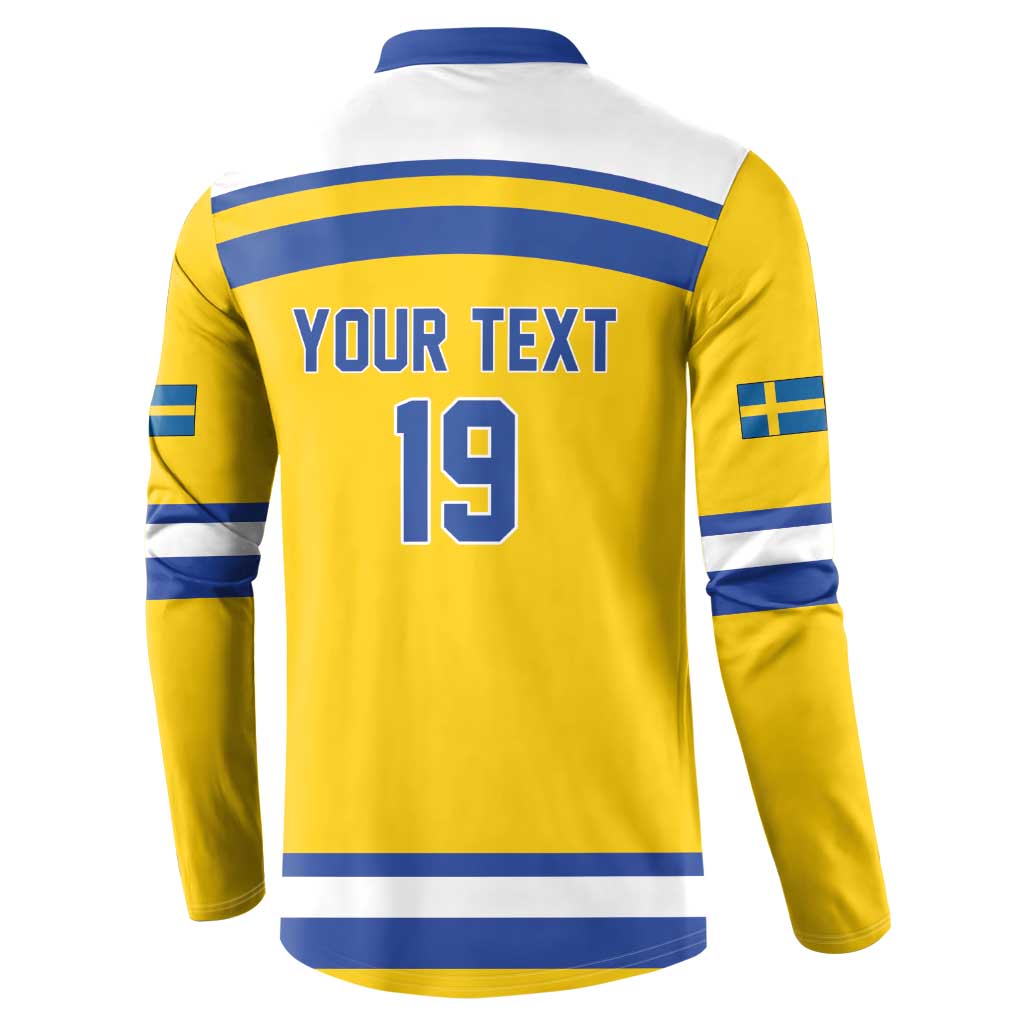 Sweden Ice Hockey Custom Button Sweatshirt Go Tre Kronor Champions