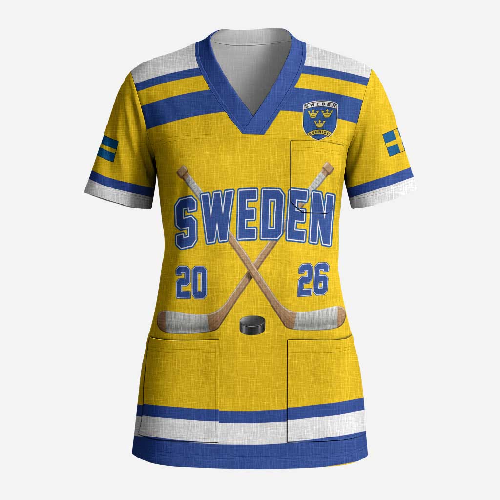 Sweden Ice Hockey Custom Scrub Top Go Tre Kronor Champions
