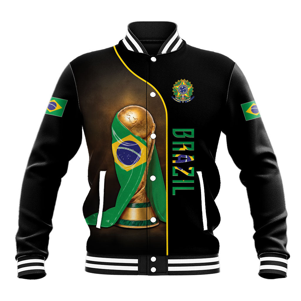 Personalized Brazil Football 2026 Baseball Jacket Trophy Flag Pride Art