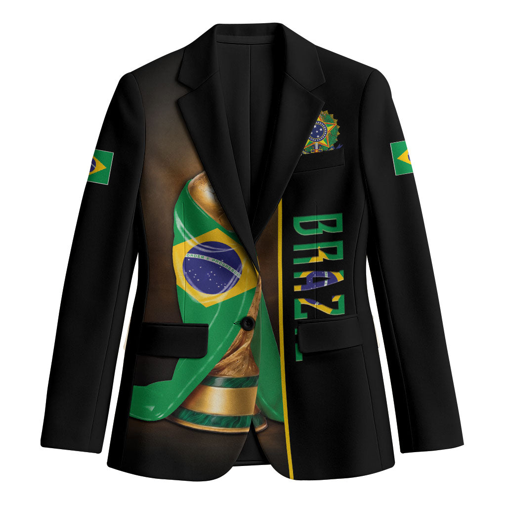 Personalized Brazil Football 2026 Blazer Trophy Flag Pride Art