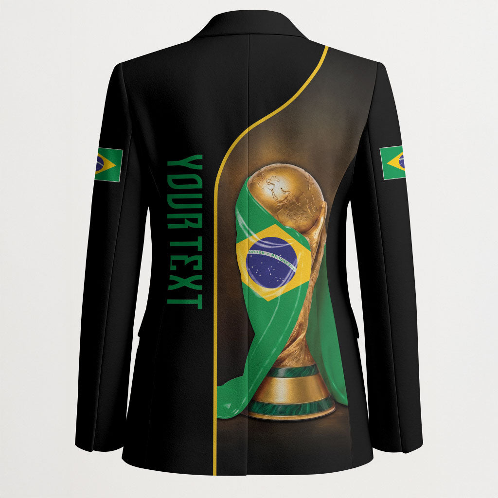 Personalized Brazil Football 2026 Blazer Trophy Flag Pride Art