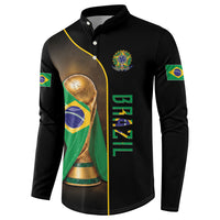 Personalized Brazil Football 2026 Button Sweatshirt Trophy Flag Pride Art