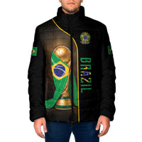 Personalized Brazil Football 2026 Padded Jacket Trophy Flag Pride Art