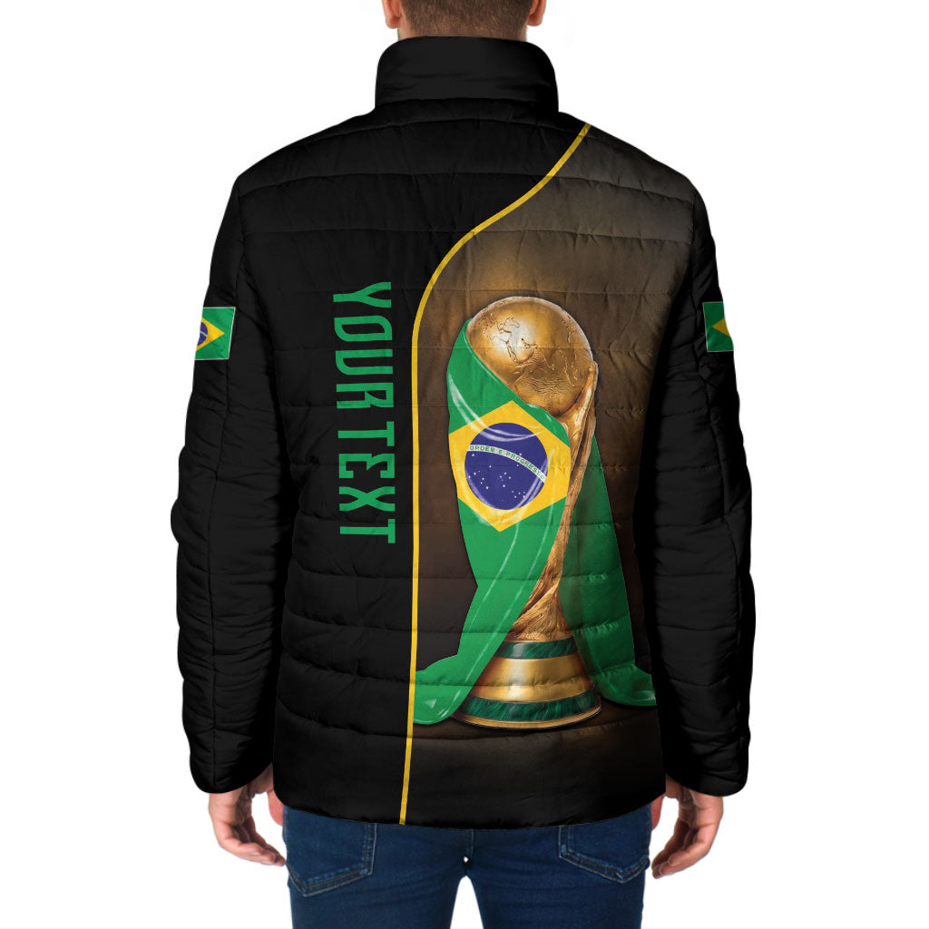 Personalized Brazil Football 2026 Padded Jacket Trophy Flag Pride Art