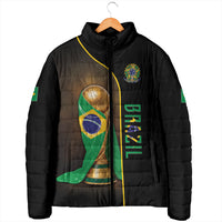 Personalized Brazil Football 2026 Padded Jacket Trophy Flag Pride Art