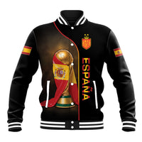 Personalized Spain Football 2026 Baseball Jacket Trophy Flag Pride Art
