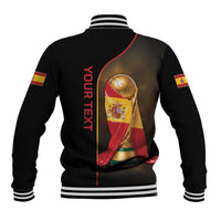 Personalized Spain Football 2026 Baseball Jacket Trophy Flag Pride Art