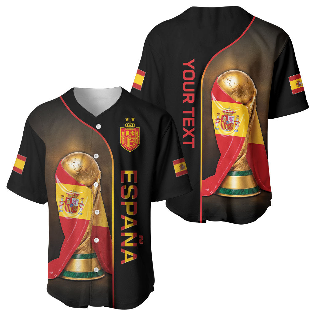 Personalized Spain Football 2026 Baseball Jersey Trophy Flag Pride Art