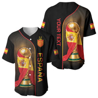Personalized Spain Football 2026 Baseball Jersey Trophy Flag Pride Art