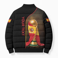 Personalized Spain Football 2026 Bomber Puffer Jacket Trophy Flag Pride Art