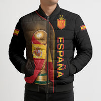 Personalized Spain Football 2026 Bomber Puffer Jacket Trophy Flag Pride Art