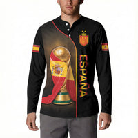 Personalized Spain Football 2026 Button Sweatshirt Trophy Flag Pride Art