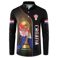 Personalized Croatia Football 2026 Button Sweatshirt Trophy Flag Pride Art