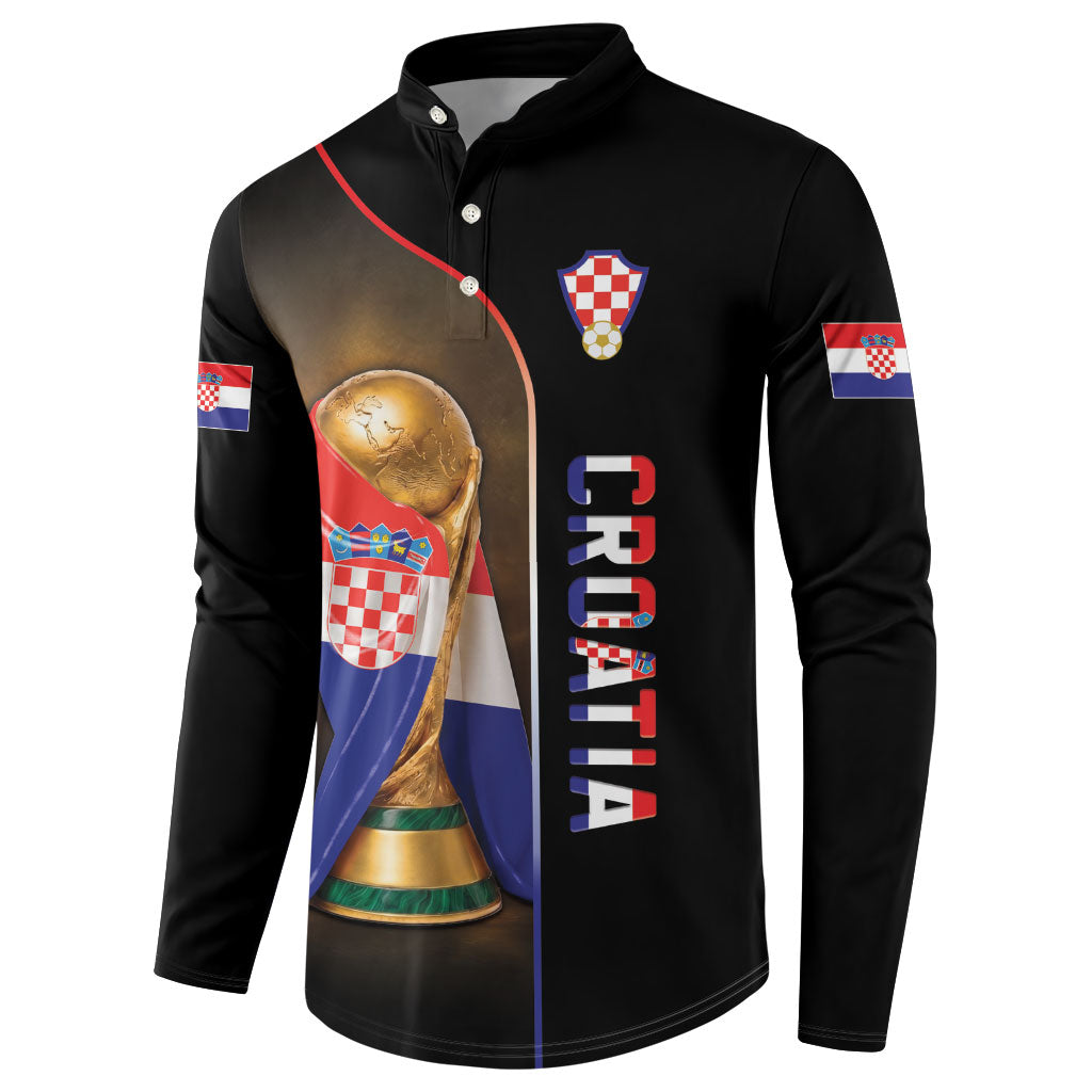 Personalized Croatia Football 2026 Button Sweatshirt Trophy Flag Pride Art