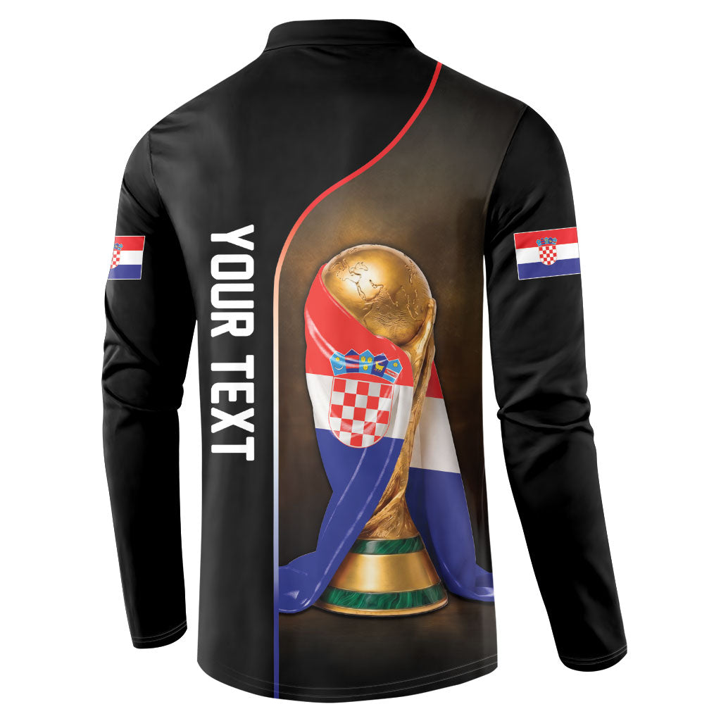 Personalized Croatia Football 2026 Button Sweatshirt Trophy Flag Pride Art