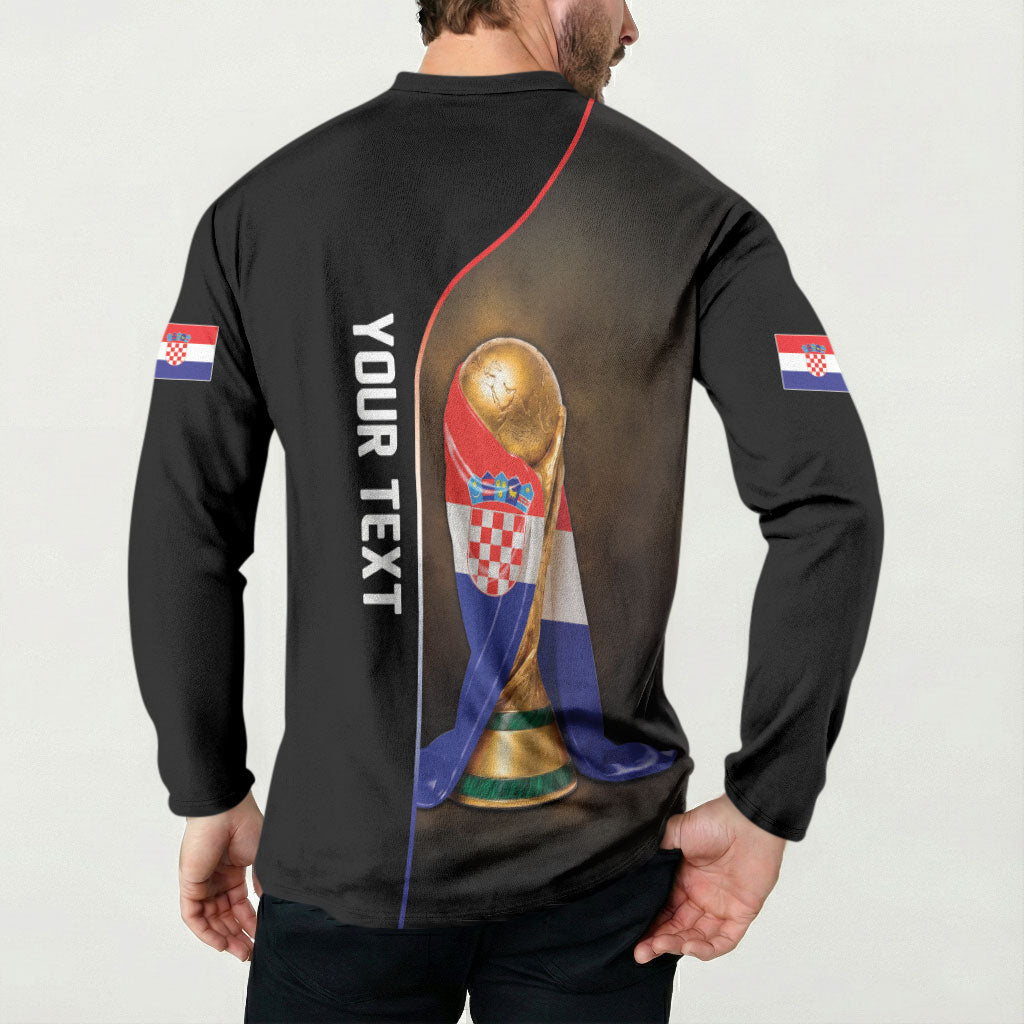 Personalized Croatia Football 2026 Button Sweatshirt Trophy Flag Pride Art