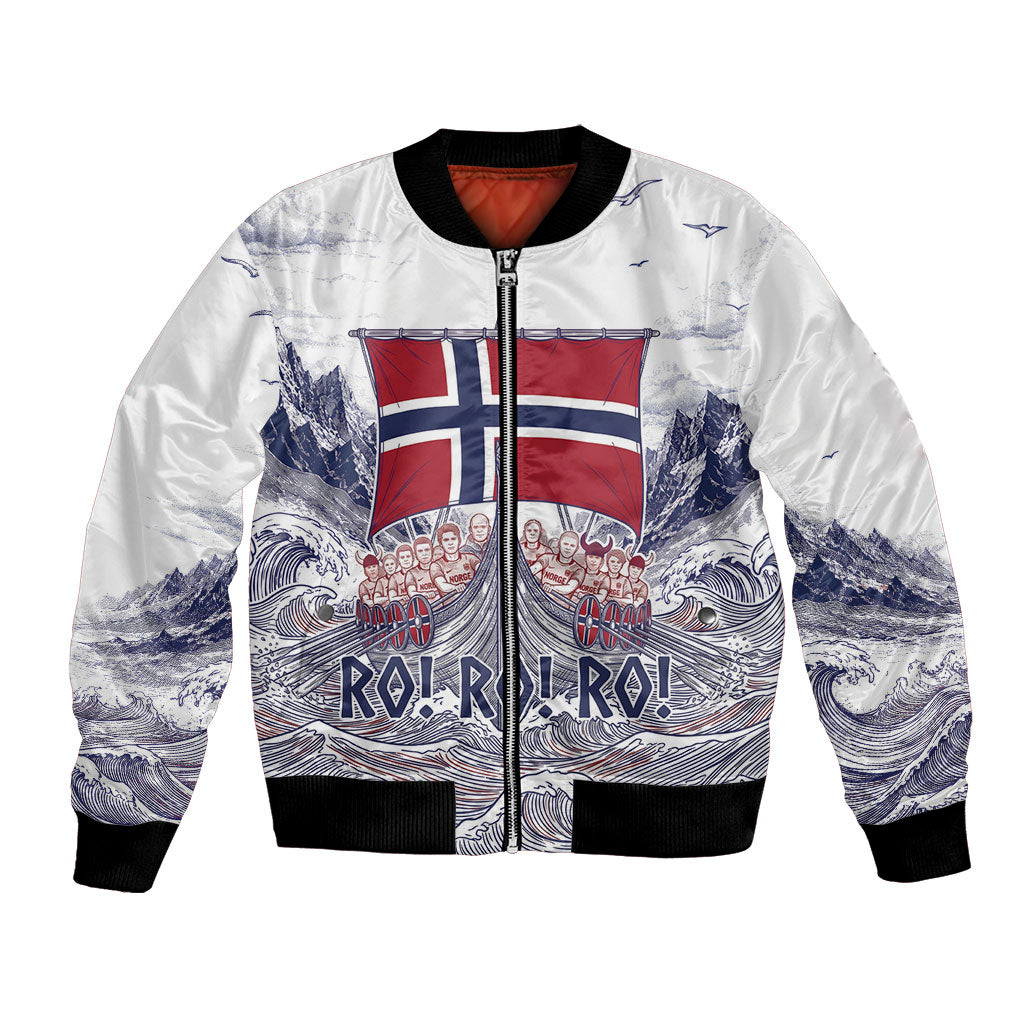 Custom Norway Football Bomber Jacket Ro Ro Ro Viking Glory