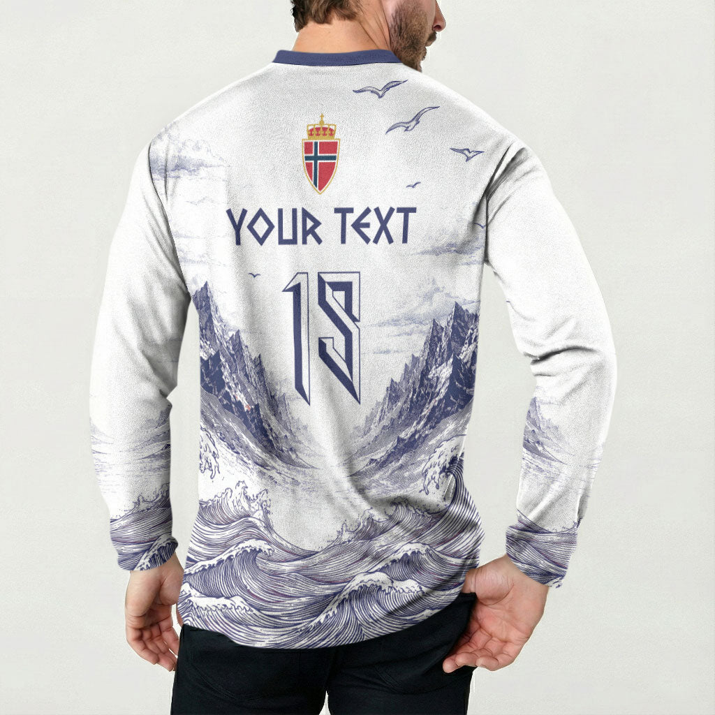 Custom Norway Football Button Sweatshirt Ro Ro Ro Viking Glory
