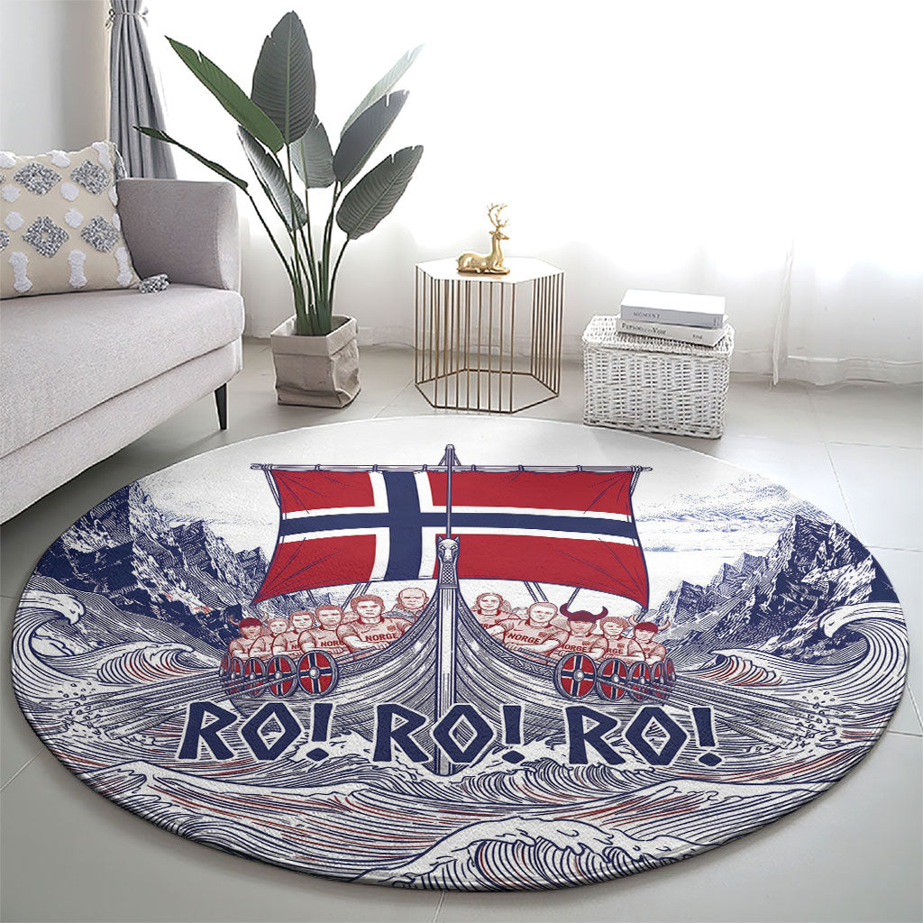 Norway Football Round Carpet Ro Ro Ro Viking Glory