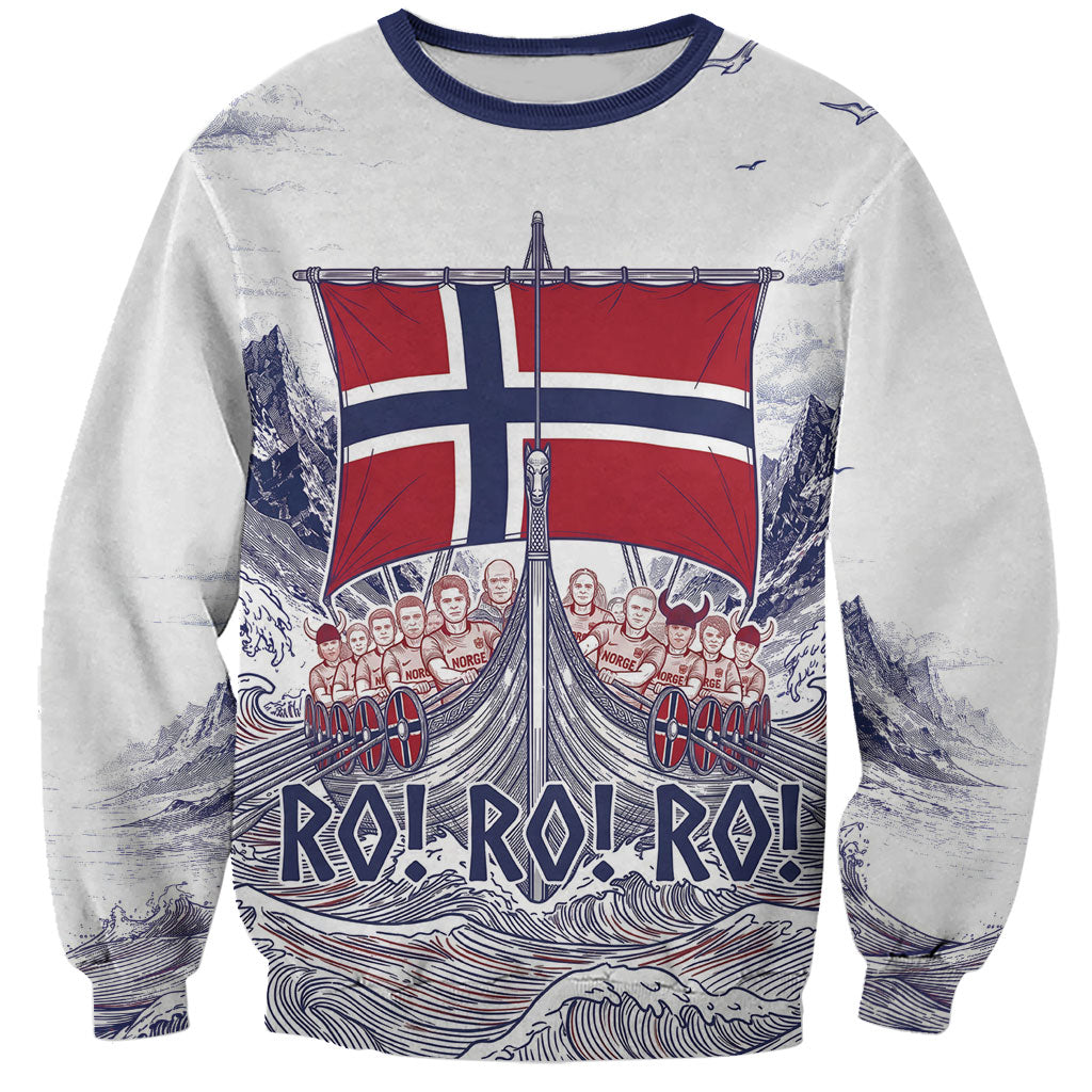 Custom Norway Football Sweatshirt Ro Ro Ro Viking Glory
