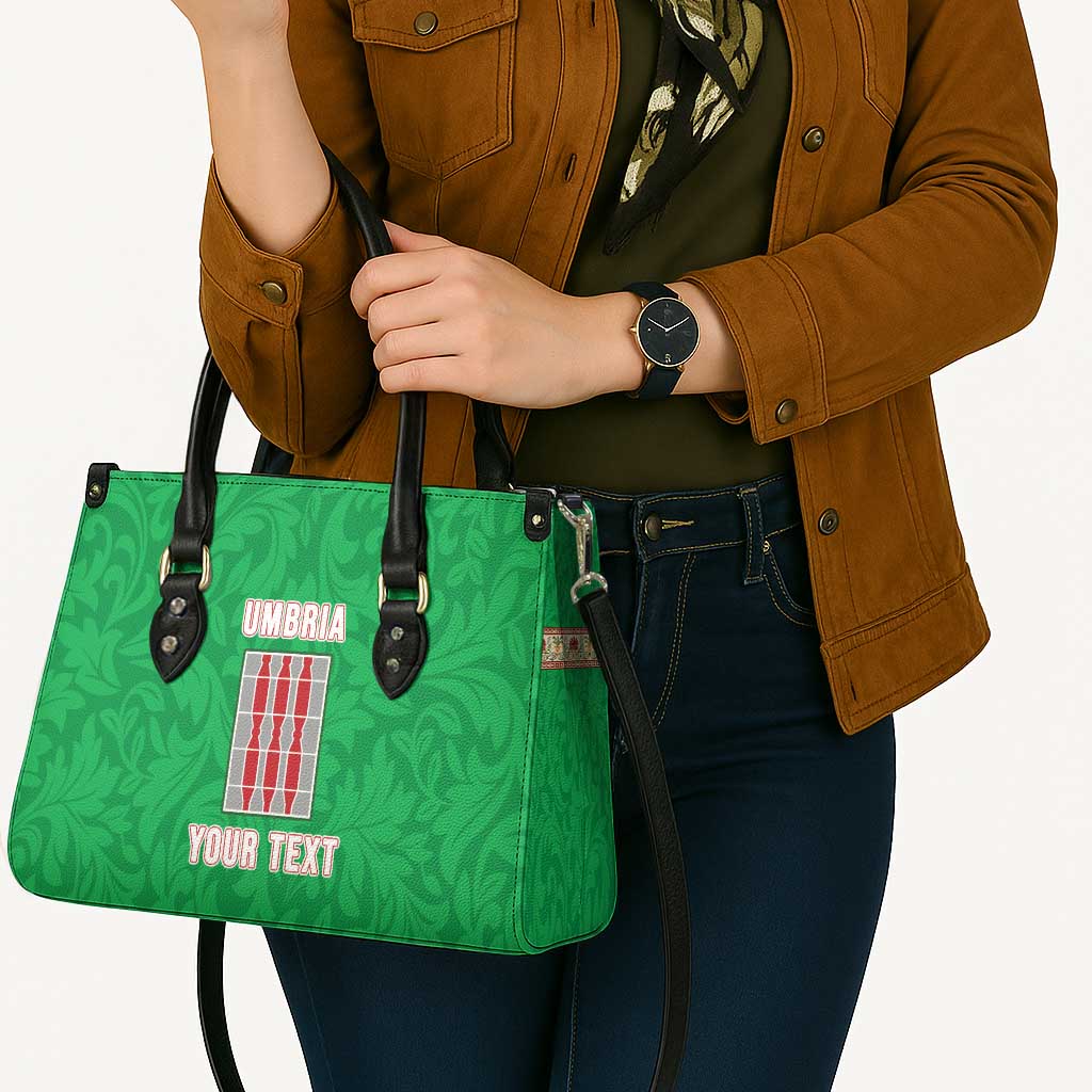 Personalized Italy Umbria Leather Bag Flag Style - Wonder Print Shop