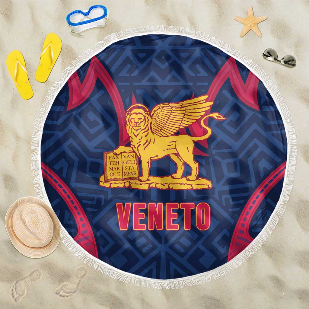 Italy Veneto Beach Blanket Emblem With Flag Style - Wonder Print Shop