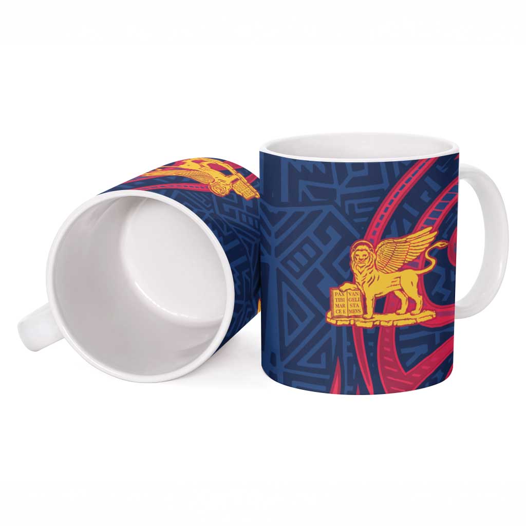 Italy Veneto Ceramic Mug Emblem With Flag Style - Wonder Print Shop